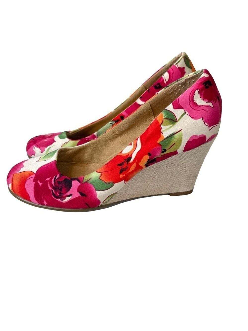 A2 by Aerosoles Plumberry Floral Wedge Heels Size 9.5 Romanticcore Spring - Picture 8 of 13